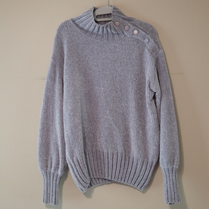 Cynthia Rowley Soft Blue Sweater with Button Detail